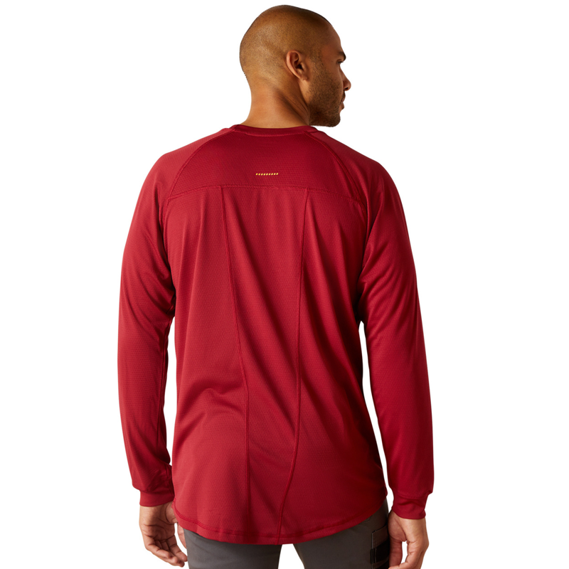 Ariat Men's Rebar Heat Fighter Long Sleeve T-Shirt - Tibetan Red-1