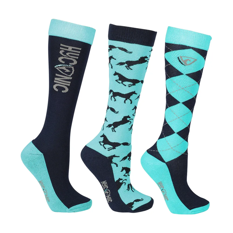 Hy Equestrian HyCONIC Children's Pattern Socks - 3 Pack-3