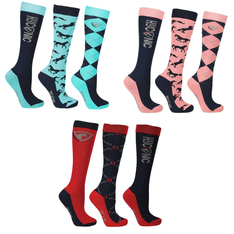 Hy Equestrian HyCONIC Children's Pattern Socks - 3 Pack