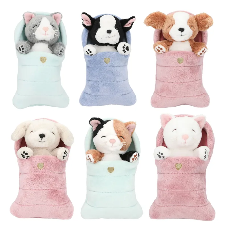 TOPModel Plush Dogs And Cats In Sleeping Bag - Assorted