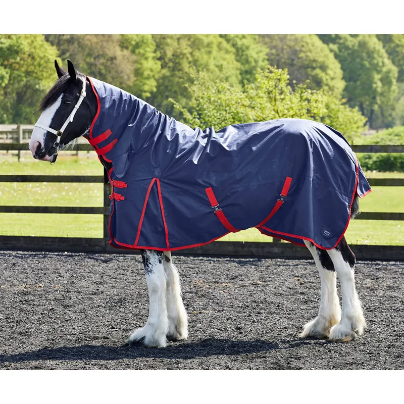 Firefoot 100g Fixed Neck Turnout Rug - Navy/Red
