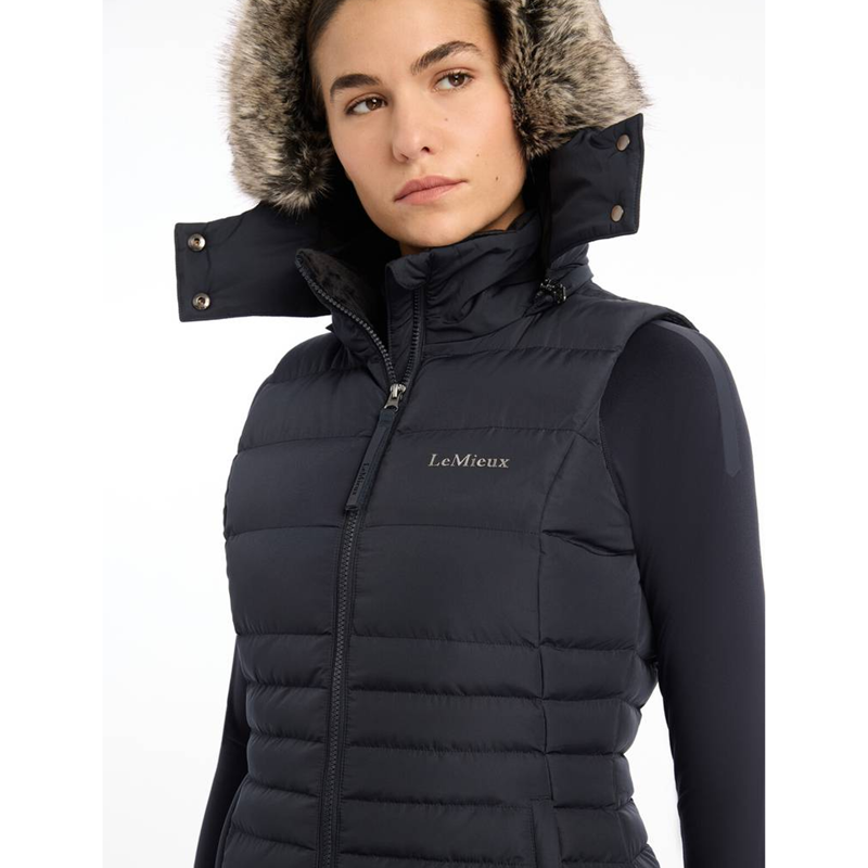 LeMieux Harper Longline Puffer Gilet - Navy-3