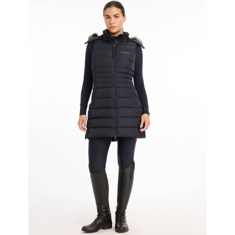 LeMieux Harper Longline Puffer Gilet - Navy-4