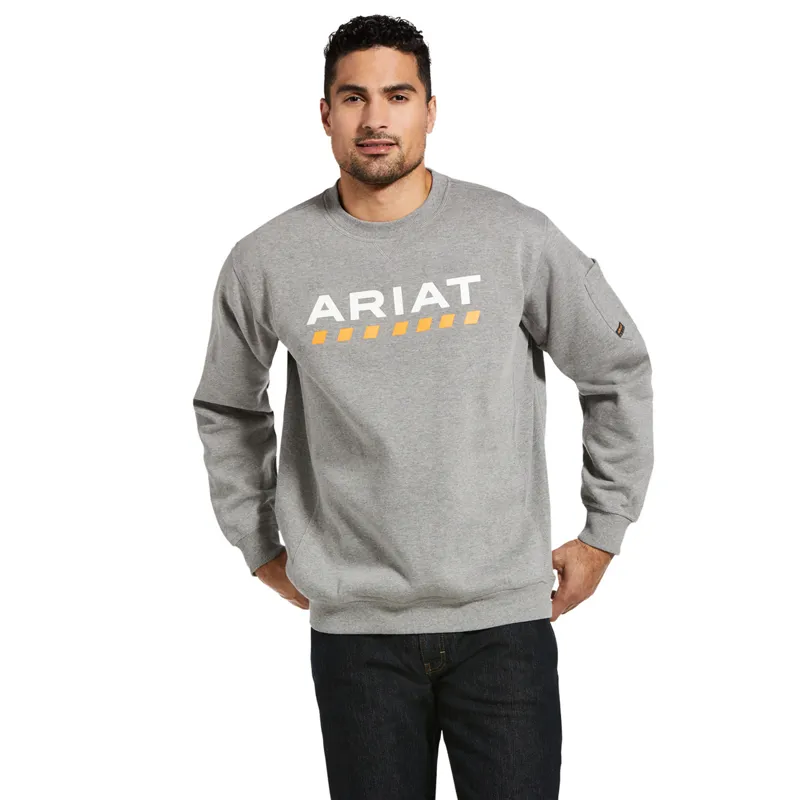 Ariat Men's Rebar Workman Logo Sweatshirt - Heather Grey