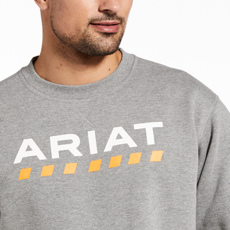 Ariat Men's Rebar Workman Logo Sweatshirt - Heather Grey-1
