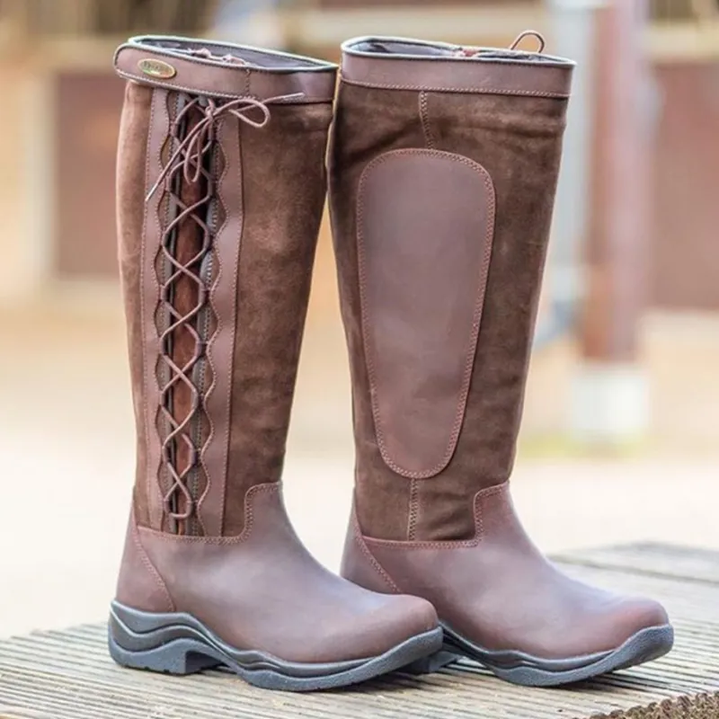 Brogini Winchester Lace Up Country Boots Standard Calf - Brown-3