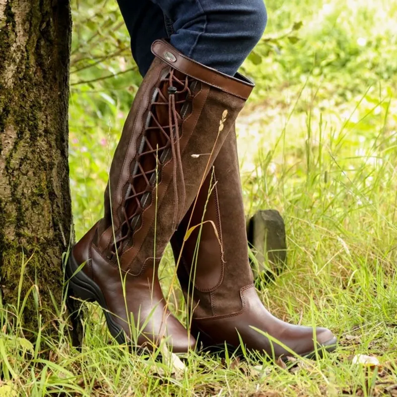 Brogini Winchester Lace Up Country Boots Standard Calf - Brown-9