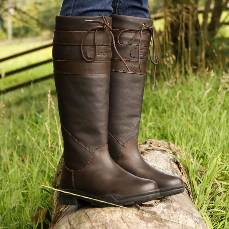 Brogini Longridge Country Boots Wide Calf - Brown-8