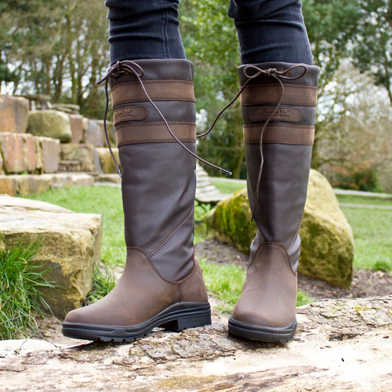 Brogini Longridge Country Boots Wide Calf - Brown-9