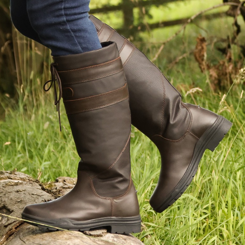 Brogini Longridge Country Boots Wide Calf - Brown-10