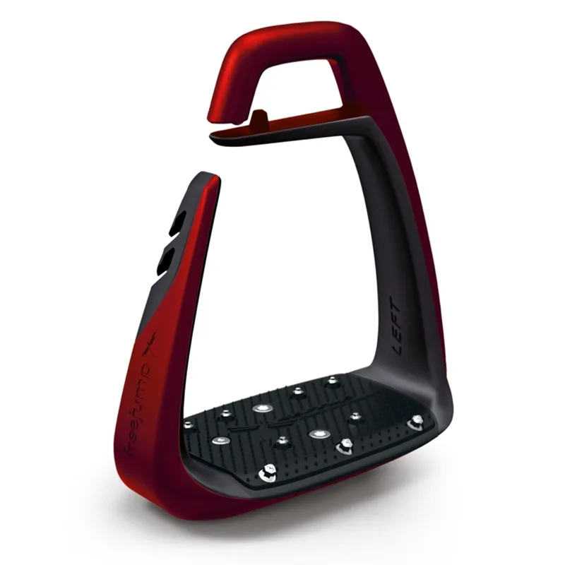 Freejump Soft'Up Classic Stirrups - Pearl Red/Black