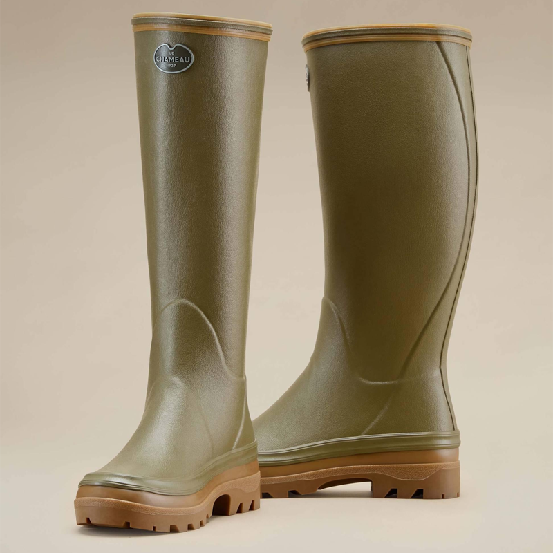 Le Chameau Women's Giverny Jersey Lined Boots - Vert Vierzon-4