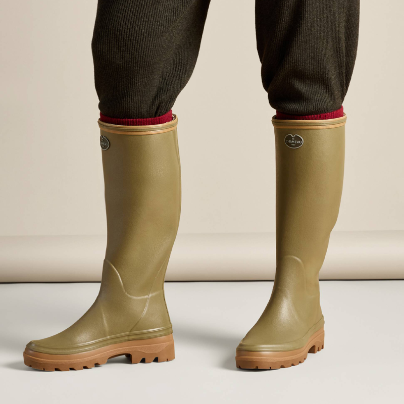 Le Chameau Women's Giverny Jersey Lined Boots - Vert Vierzon-5