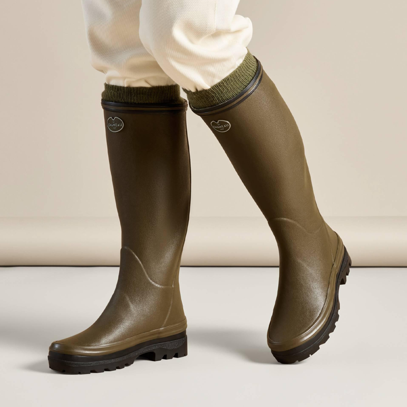 Le Chameau Women's Giverny Jersey Lined Boots - Vert Chameau-5