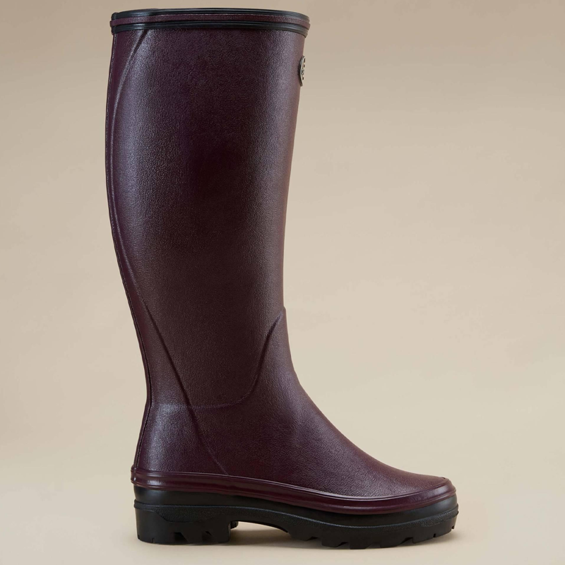 Le Chameau Women's Giverny Jersey Lined Boots - Cherry-4