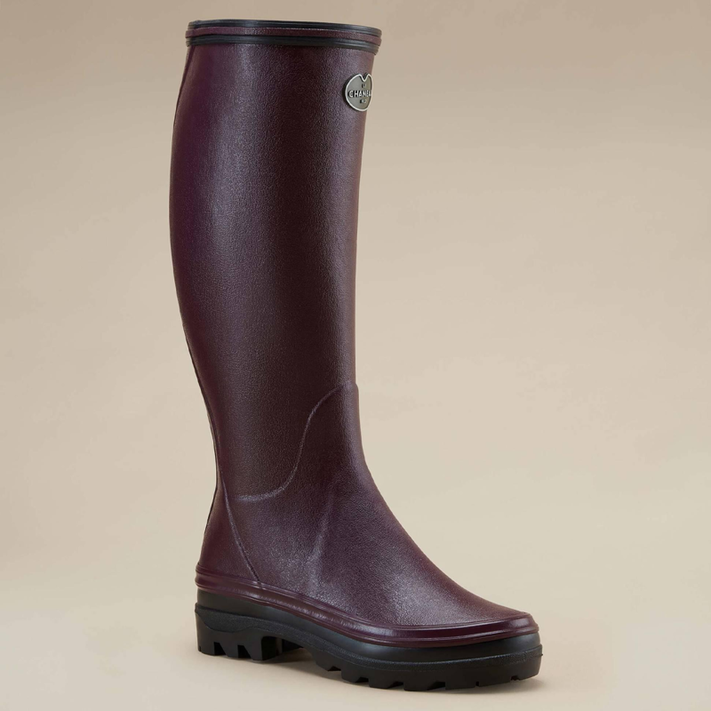 Le Chameau Women's Giverny Jersey Lined Boots - Cherry-3