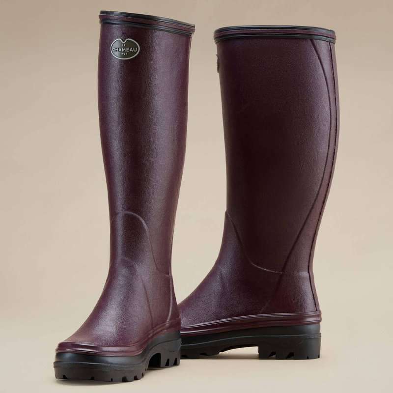 Le Chameau Women's Giverny Jersey Lined Boots - Cherry-5