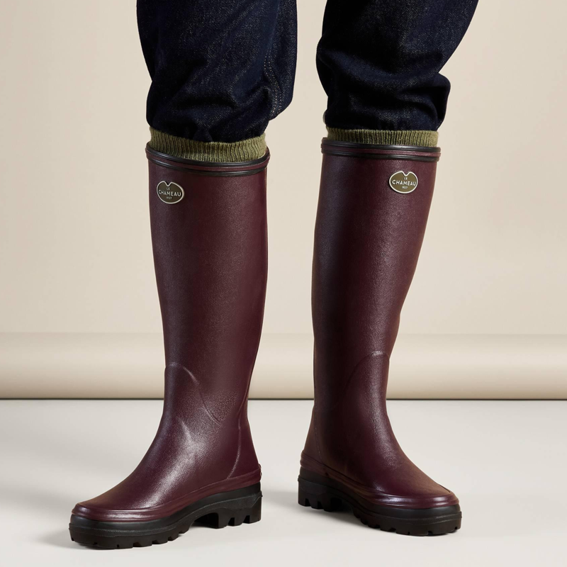 Le Chameau Women's Giverny Jersey Lined Boots - Cherry-6