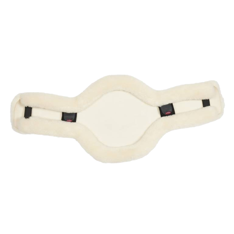 LeMieux Fluffy Lambskin Girth Sleeve – Dressage/GP, 60/80cm, Black/Natural/Brown