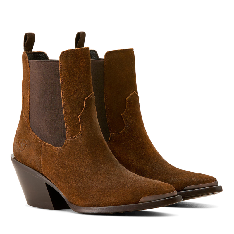 Ariat Women's Shiloh Bootie - Dark Ginger Suede-4