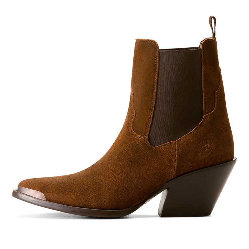 Ariat Women's Shiloh Bootie - Dark Ginger Suede-1