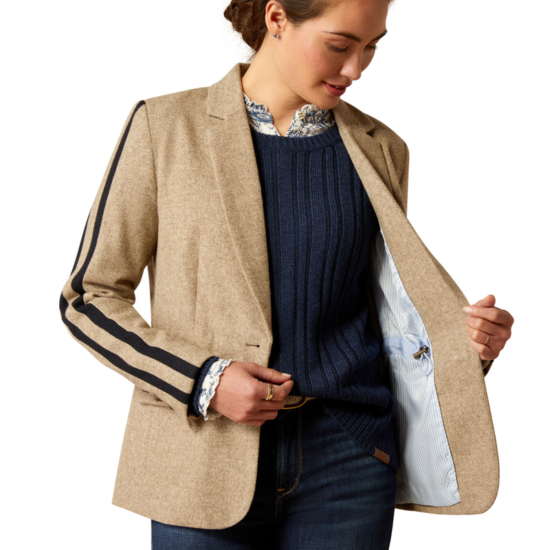Ariat Women's Dornie Blazer - Camel Herringbone-2