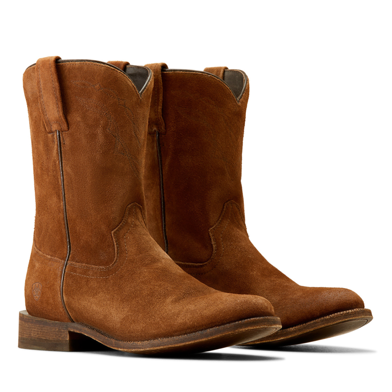 Ariat Men's Downtown Western Boots - Oiled Tan Suede-4