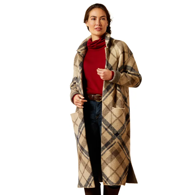 Ariat Women's Ballston Cardigan - Oatmeal Plaid