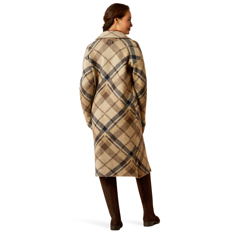 Ariat Women's Ballston Cardigan - Oatmeal Plaid-1