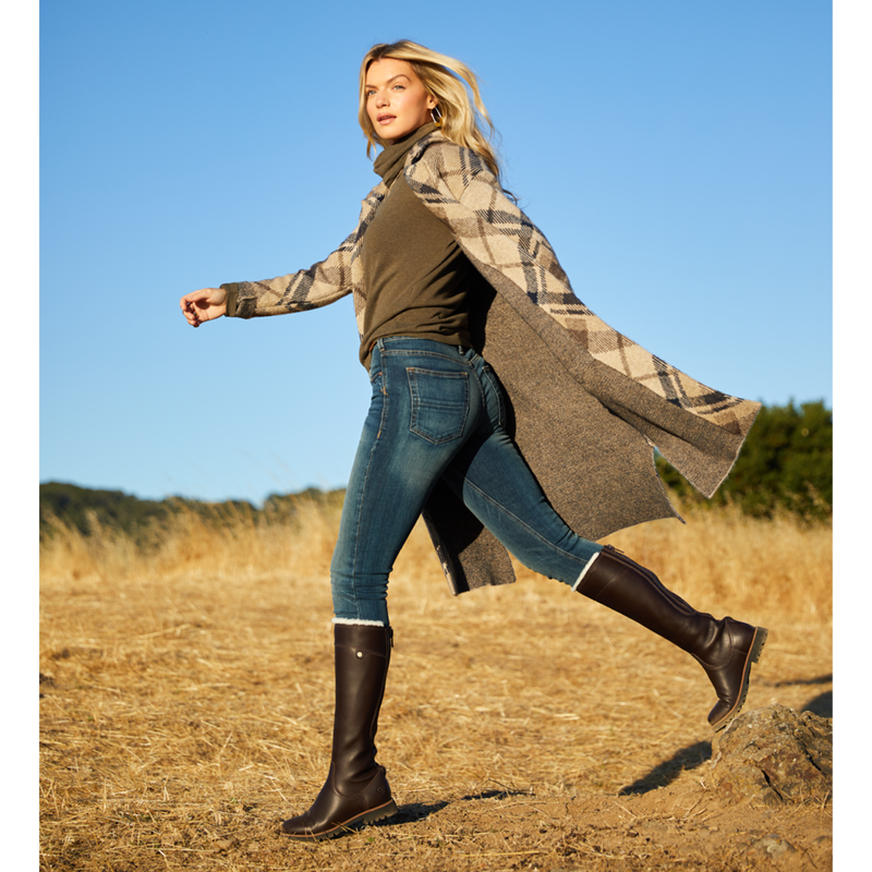 Ariat Women's Ballston Cardigan - Oatmeal Plaid-4