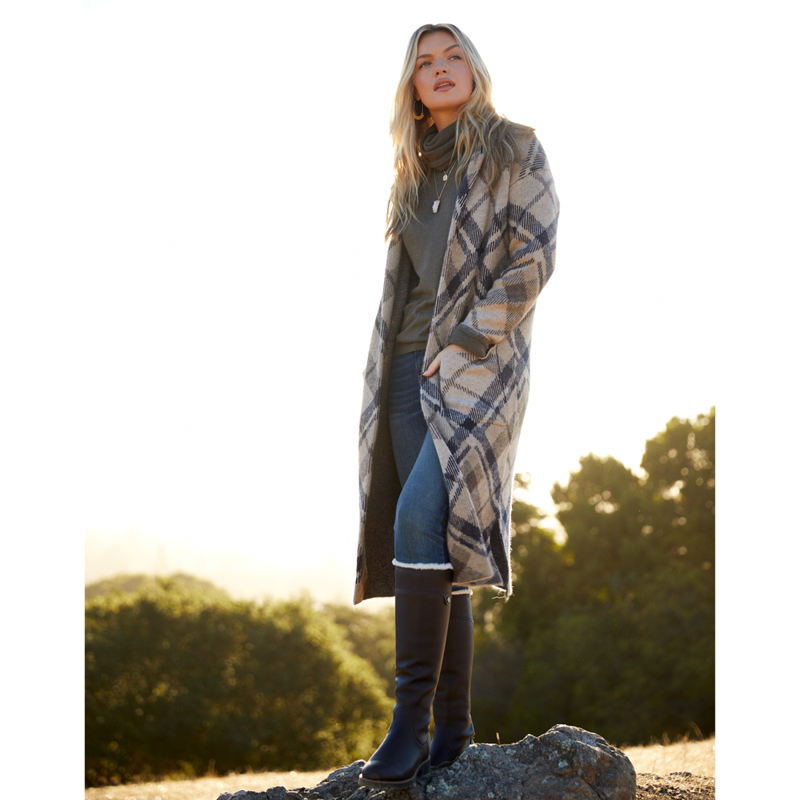 Ariat Women's Ballston Cardigan - Oatmeal Plaid-5