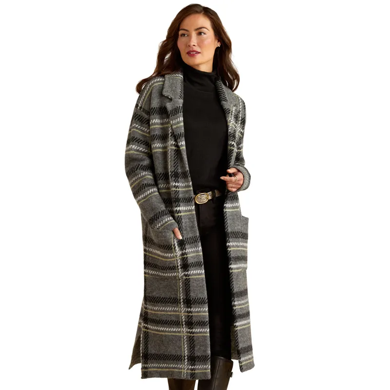 Ariat Women's Ballston Cardigan - Charcoal Plaid