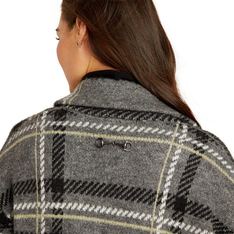 Ariat Women's Ballston Cardigan - Charcoal Plaid-3