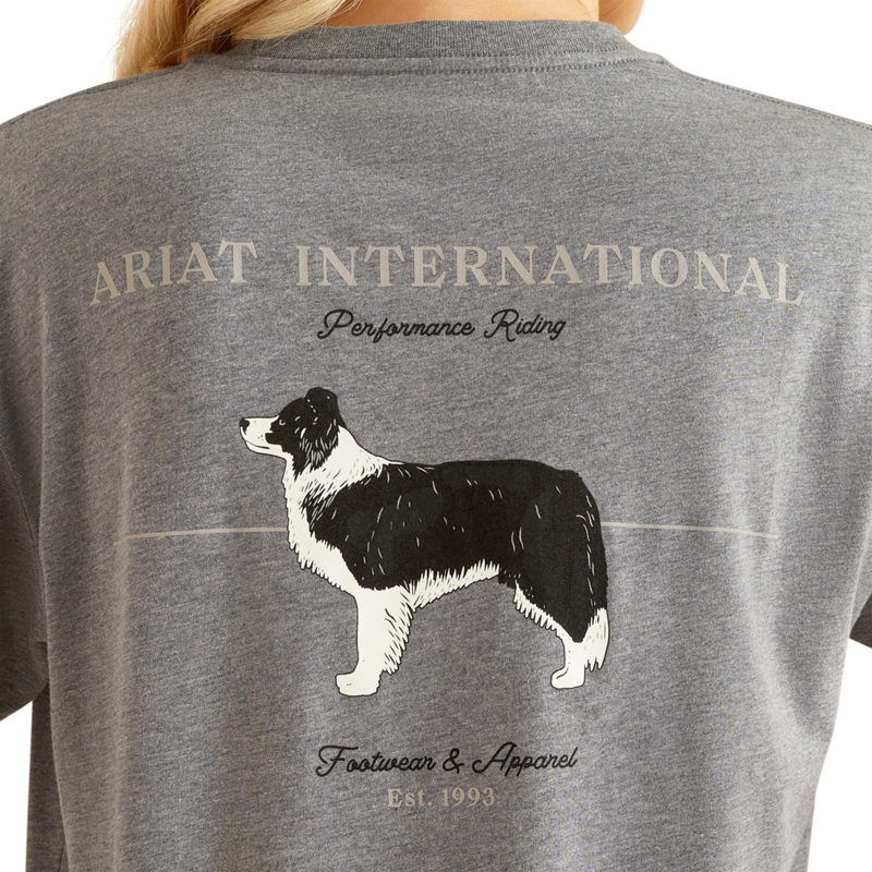 Ariat Women's BF Paw Badge T-Shirt - Heather Grey-3