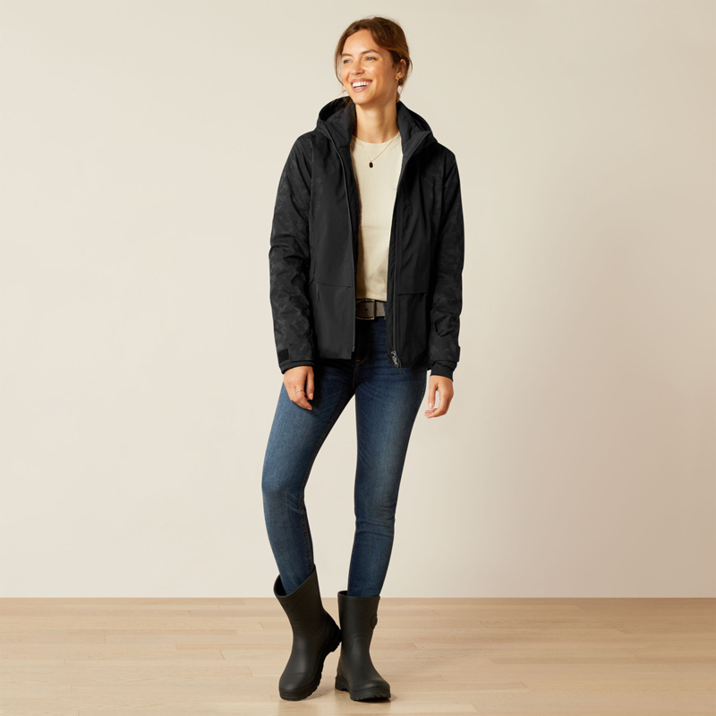 Ariat Women's Valor 2.0 Waterproof Jacket - Black/Camo-9