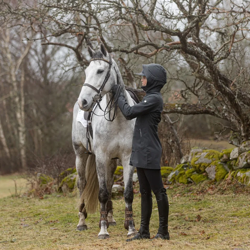 Stierna Storm Rain Coat - Ebony-3