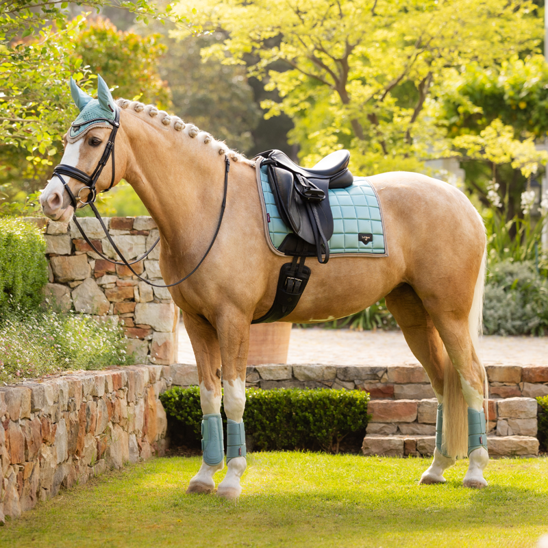 LeMieux Arika Mesh Brushing Boots - Aqua-7