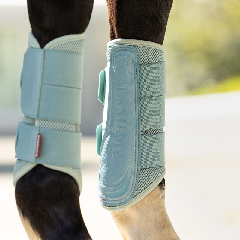LeMieux Arika Mesh Brushing Boots - Aqua-2
