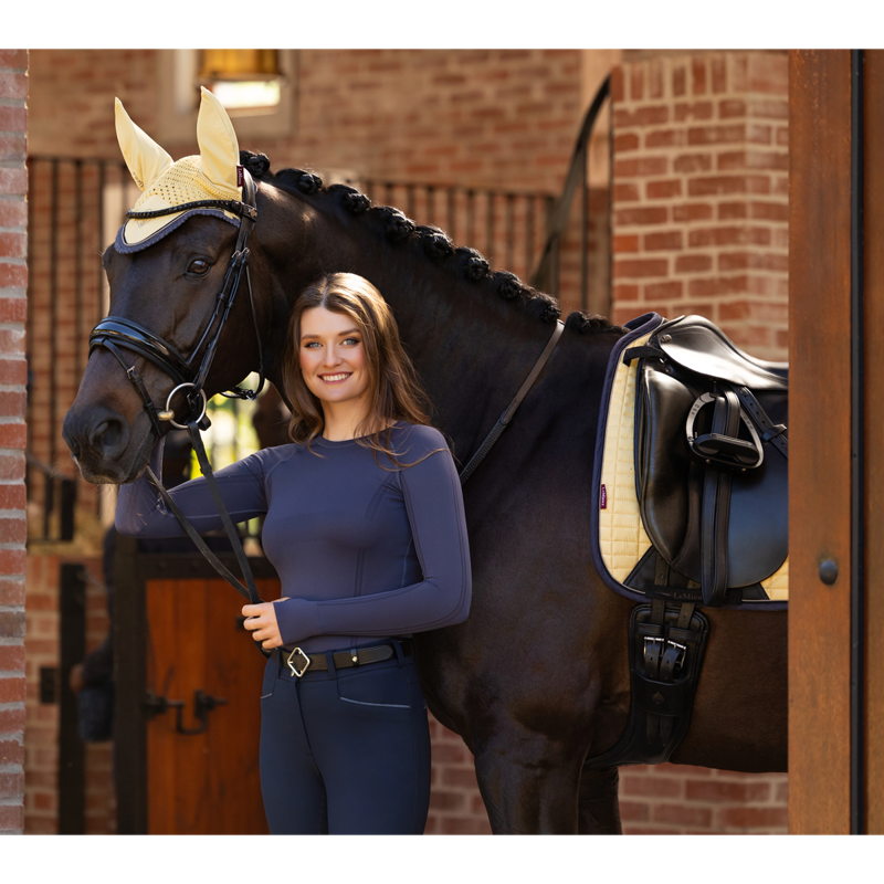 LeMieux Britney Seamless Long Sleeve Top - Dusk Blue-9