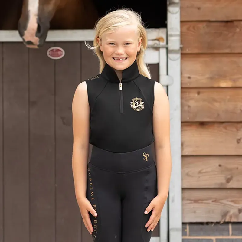 Supreme Products Junior Show Rider Sleeveless Top - Black/Gold