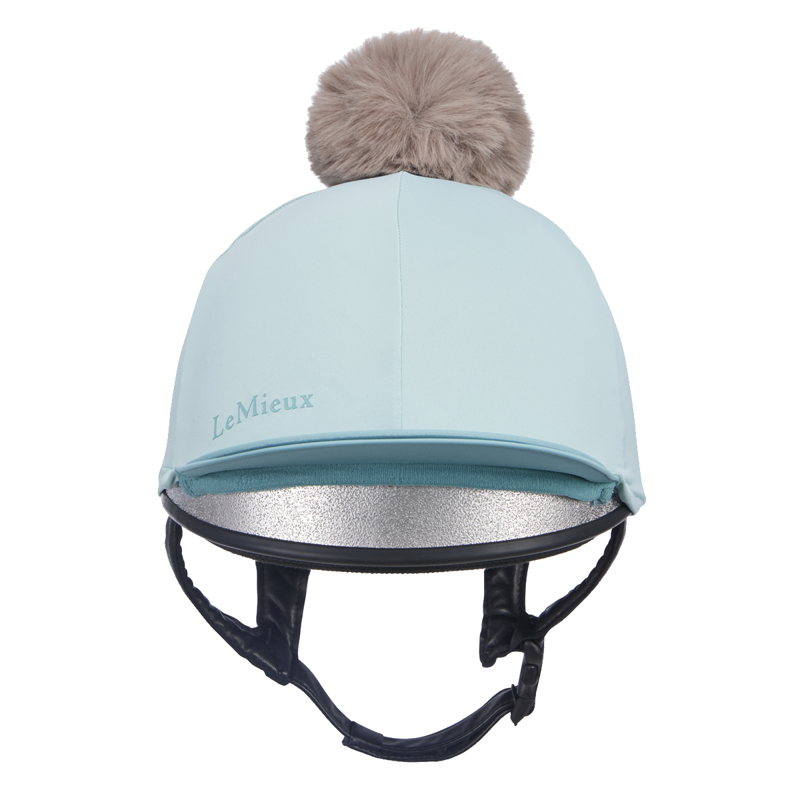 LeMieux Pom Hat Silk - Aqua/Lagoon-1