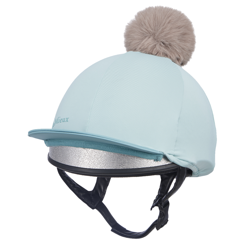 LeMieux Pom Hat Silk - Aqua/Lagoon-2