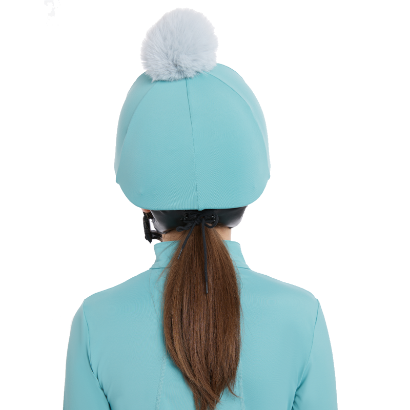 LeMieux Pom Hat Silk - Lagoon/Aqua-2