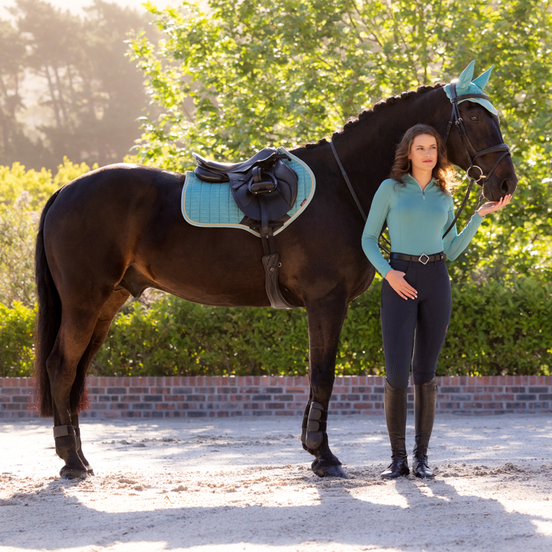 LeMieux Suede Close Contact Square - Lagoon-5