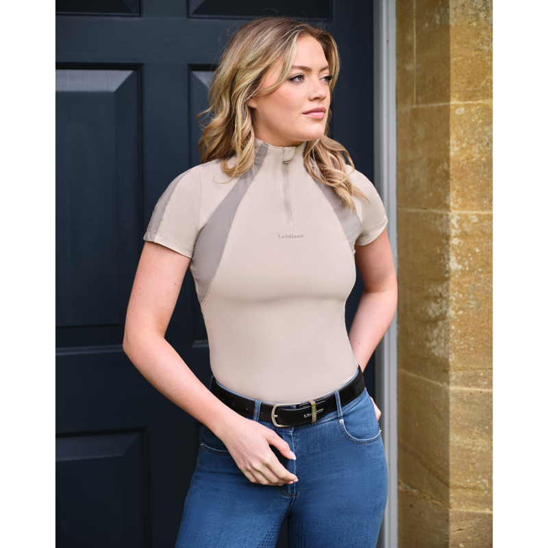 LeMieux Maria Mesh Short Sleeve Base Layer - Almond-5