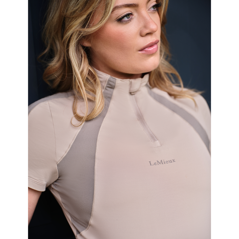 LeMieux Maria Mesh Short Sleeve Base Layer - Almond-4