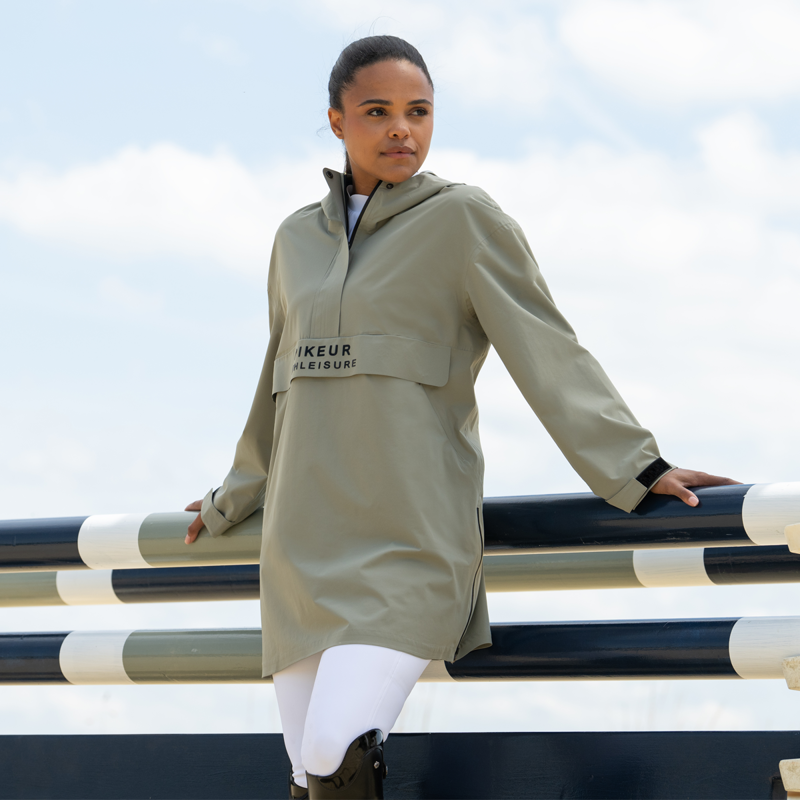 Pikeur Athleisure Rain Poncho - Light Moos-3