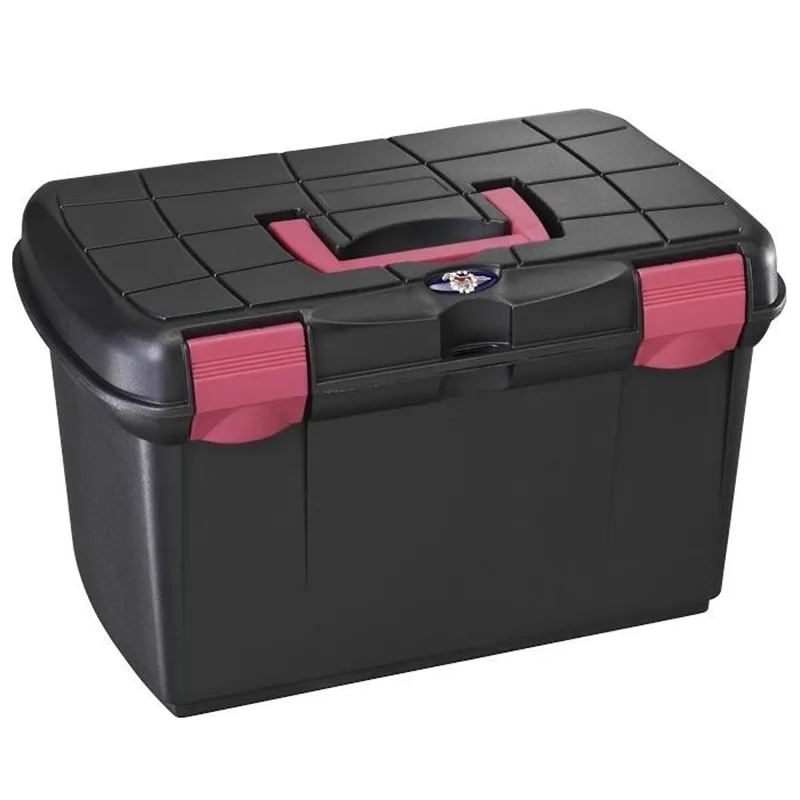 Plastica Panaro Tack Box - Black/Fuchsia