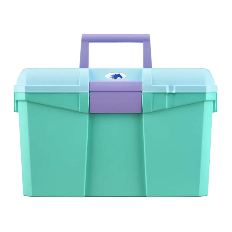 Plastica Panaro Tack Box - Turquoise/Violet Tulip Medium