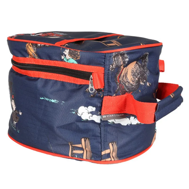 Hy Equestrian Thelwell Collection Practice Makes Perfect Hat Bag - Navy/Red